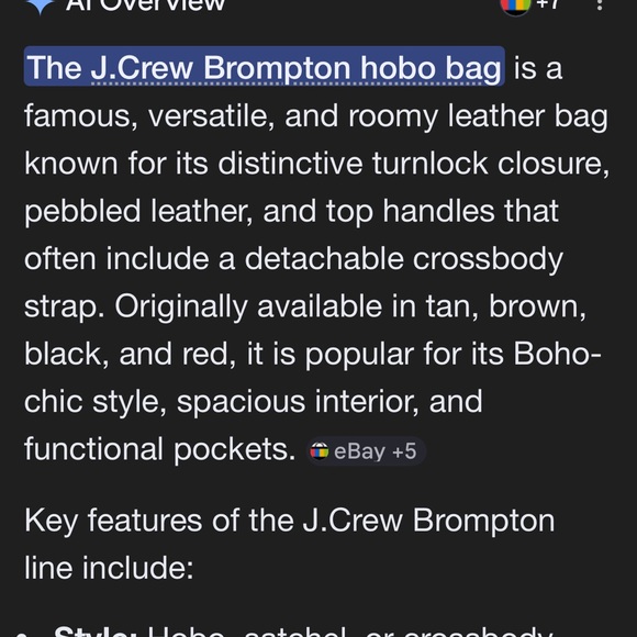 J. Crew Brompton Hobo Bag Cognac Brown Leather with Brass Hardware - Picture 16 of 16